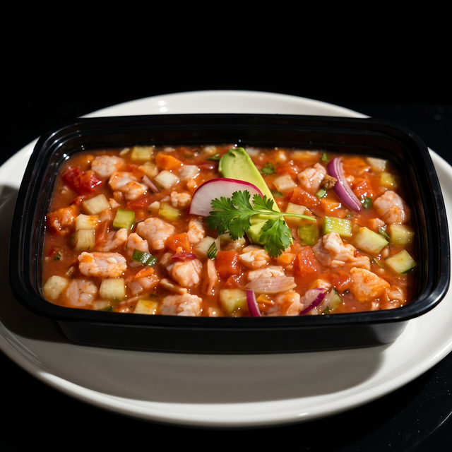 Shrimp Ceviche Tostada.