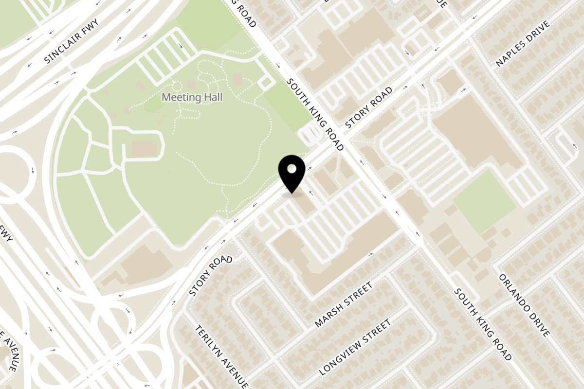 Map showing the location of La Más Querida on 1632 Story Rd in San Jose